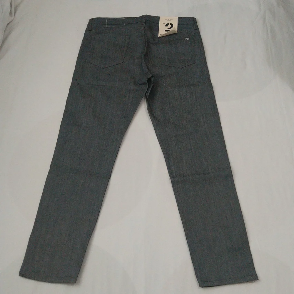 Rag bone fit 2 slim mid rise tailored raw grey denim jeans men's Sz 34w/32L - Picture 9 of 14